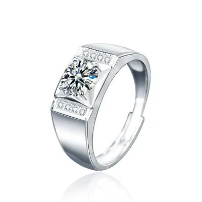 Nhẫn Bạc Nam đính Kim Cương Moissanite Landen LILI 079638 4