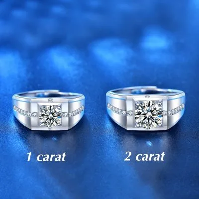 Nhẫn Bạc Nam đính Kim Cương Moissanite Quinton LILI 079651 3