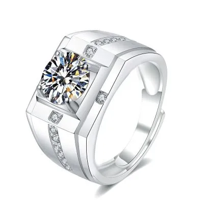 Nhẫn Bạc Nam đính Kim Cương Moissanite Quinton LILI 079651 5