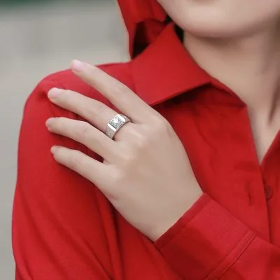 Nhẫn Bạc Nam đính Kim Cương Moissanite Remi LILI 079624 2