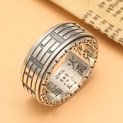 Nhẫn Bạc Nam Hình Bát Quái Rocco LILI 078843 1