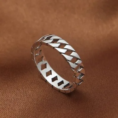 Nhẫn Bạc Nam Hình Chuỗi Xích Xoắn Madden LILI 079448 1