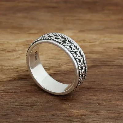 Nhẫn Bạc Nam Hình Chuỗi Xoắn Drake LILI 079192 1
