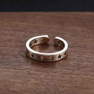 Nhẫn Bạc Nam Hình Ngôi Sao 5 Cánh Azariah LILI 079371 2