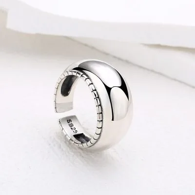Nhẫn Bạc Nam Tròn Trơn Cỡ Lớn Shawn LILI 079298 1