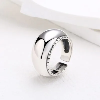 Nhẫn Bạc Nam Tròn Trơn Cỡ Lớn Shawn LILI 079298 2