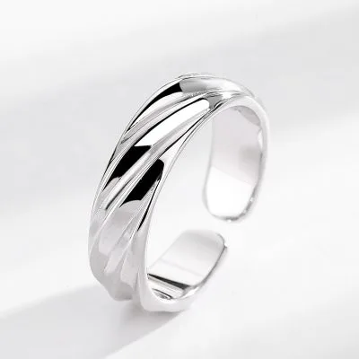 Nhẫn Bạc Unisex Nữ Nam Dạng Xoắn Louie LILI 079568 2