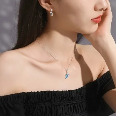Bông Tai Bạc Nữ Bất đối Xứng đính đá CZ Hình Cánh Bướm Legacy LILI 092442 4