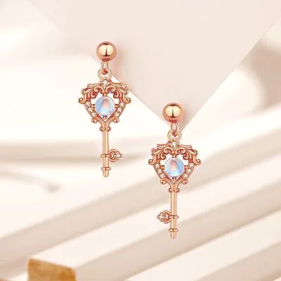 Bông Tai Bạc Nữ đính đá CZ Hình Chìa Khóa Noemi LILI 091292 5