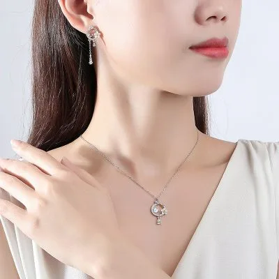 Bông Tai Bạc Nữ đính đá CZ Vòng Hoa Nhỏ Claire LILI 091085 4