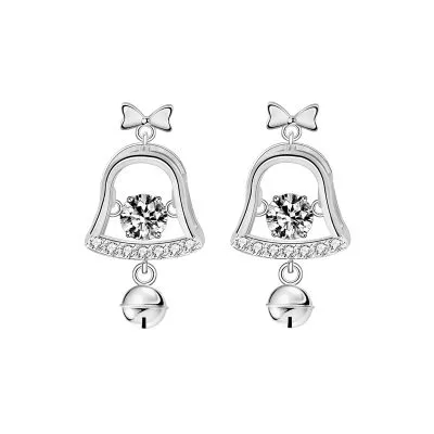 Bông Tai Bạc Nữ đính Kim Cương Moissanite Chuông Giáng Sinh LILI 091077 5