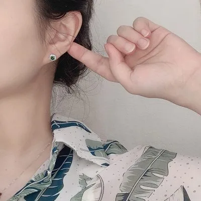 Bông Tai Bạc Nữ đính Kim Cương Moissanite Hoa Hướng Dương Ariella LILI 091123 5