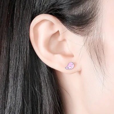 Bông Tai Bạc Nữ Hình Chú Chim Chích Bông Aurelia LILI 092449 4