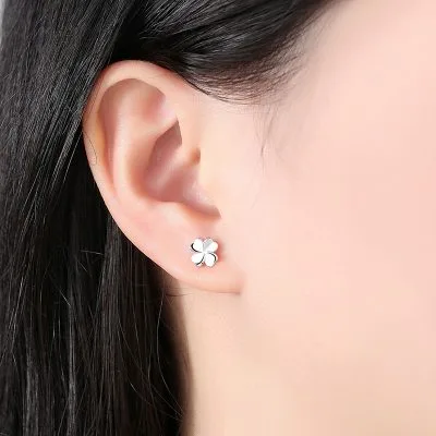 Bông Tai Bạc Nữ Hình Cỏ 4 Lá Cách điệu Mariam LILI 090919 5