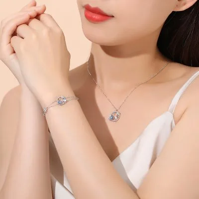 Dây Chuyền Bạc Nữ đính đá CZ Vòng Hoa Nhỏ Angela LILI 091988 2