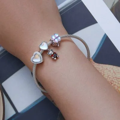 Hạt Charm Bạc Nữ đính đá CZ Evangeline LILI 087286 2