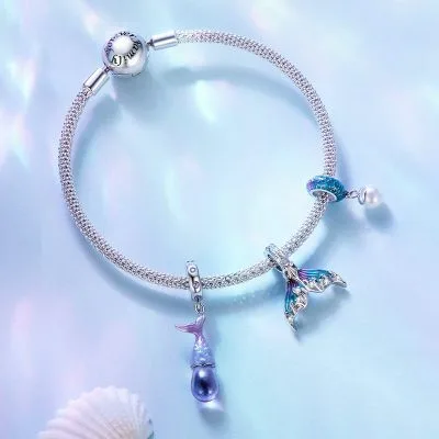 Hạt Charm Bạc Nữ đính đá CZ Love Beach LILI 086437 2