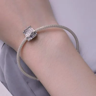 Hạt Charm Bạc Nữ đính đá CZ Love Family LILI 088494 3