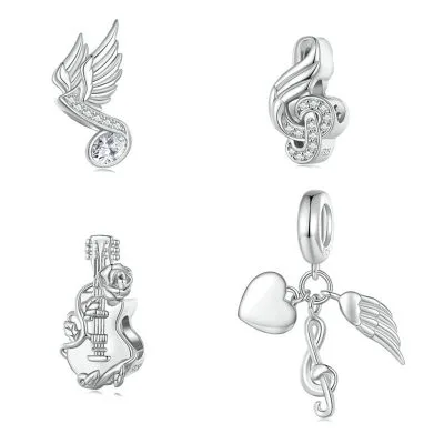 Hạt Charm Bạc Nữ đính đá CZ Love Music LILI 087719 1