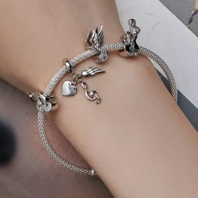 Hạt Charm Bạc Nữ đính đá CZ Love Music LILI 087719 2