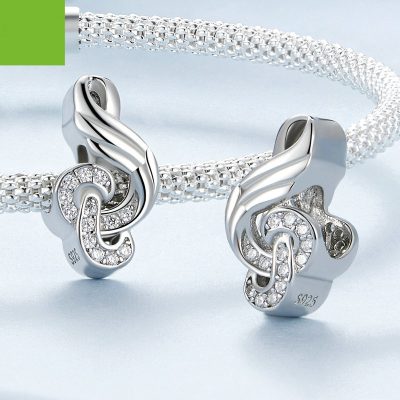 Hạt Charm Bạc Nữ đính đá CZ Love Music LILI 087719 3