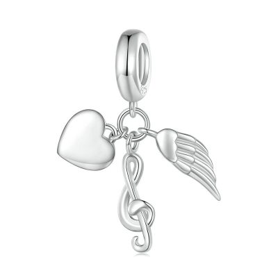 Hạt Charm Bạc Nữ đính đá CZ Love Music LILI 087719 9