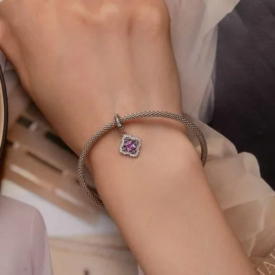 Hạt Charm Bạc Nữ đính đá CZ Milani LILI 089354 3