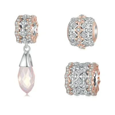 Hạt Charm Bạc Nữ đính đá CZ Remington LILI 088409 1