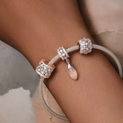 Hạt Charm Bạc Nữ đính đá CZ Remington LILI 088409 2