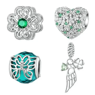 Hạt Charm Bạc Nữ đính đá CZ Cỏ 4 Lá May Mắn Daleyza LILI 088590 11