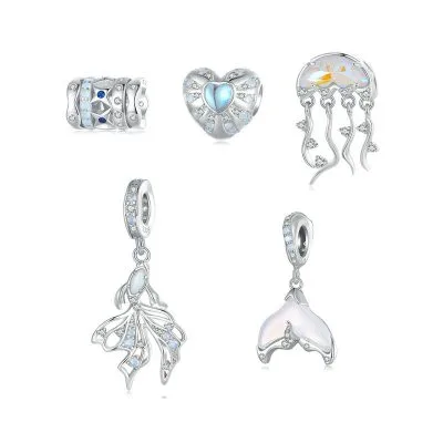 Hạt Charm Bạc Nữ đính đá CZ Giấc Mơ đại Dương Mavis LILI 086375 1