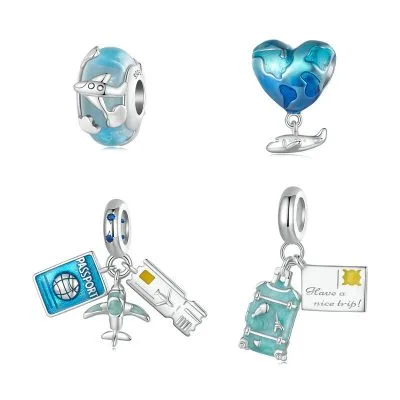 Hạt Charm Bạc Nữ đính đá CZ Giấc Mơ Du Lịch Adaline LILI 087041 1