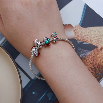 Hạt Charm Bạc Nữ đính đá CZ Giáng Sinh Noel LILI 088268 3