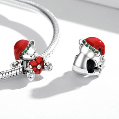 Hạt Charm Bạc Nữ đính đá CZ Giáng Sinh Noel LILI 088268 4