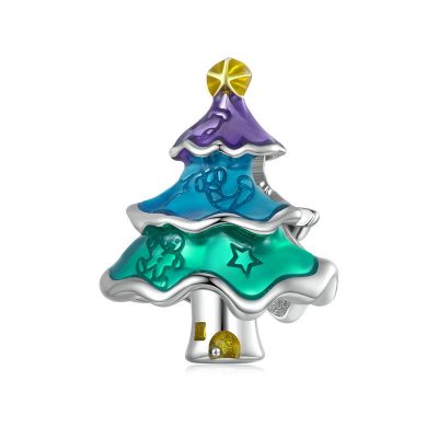 Hạt Charm Bạc Nữ đính đá CZ Giáng Sinh Noel LILI 088268 9