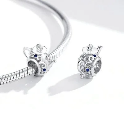 Hạt Charm Bạc Nữ đính đá CZ Hình ấm Trà Juliette LILI 089100 2