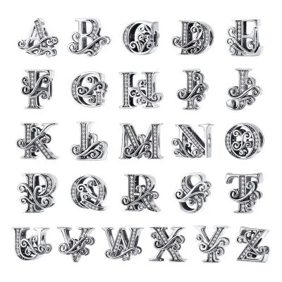 Hạt Charm Bạc Nữ đính đá CZ Hình Bảng 26 Chữ Cái Coraline LILI 086263 1