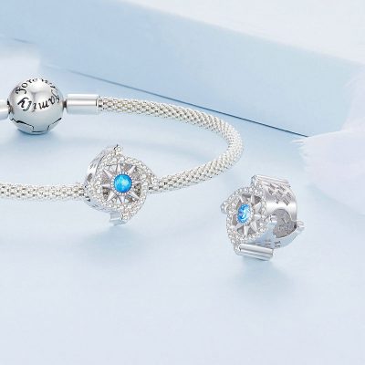 Hạt Charm Bạc Nữ đính đá CZ Hình Bầu Trời Sao Nyla LILI 089361 2