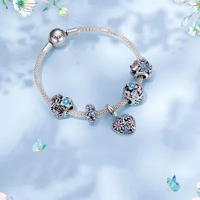 Hạt Charm Bạc Nữ đính đá CZ Hình Bông Hoa Cúc Dakota LILI 087106 9