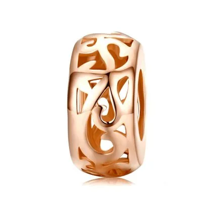 Hạt Charm Bạc Nữ đính đá CZ Hình Bông Hoa Hồng Londyn LILI 089279 1