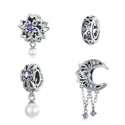 Hạt Charm Bạc Nữ đính đá CZ Hình Bông Sen Emersyn LILI 088953 4