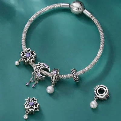 Hạt Charm Bạc Nữ đính đá CZ Hình Bông Sen Emersyn LILI 088953 9