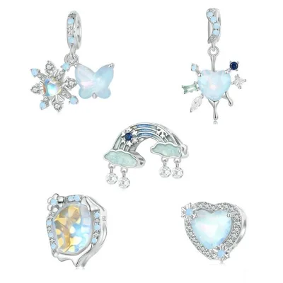 Hạt Charm Bạc Nữ đính đá CZ Hình Bông Tuyết Violeta LILI 086861 5