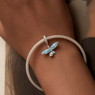Hạt Charm Bạc Nữ đính đá CZ Hình Cá Chuồn Haven LILI 089593 3