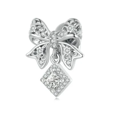Hạt Charm Bạc Nữ đính đá CZ Hình Chiếc Nơ Sienna LILI 088969 1