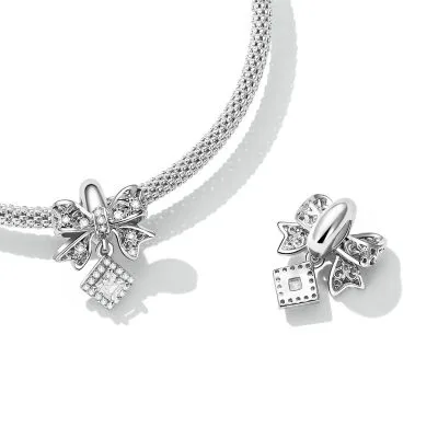 Hạt Charm Bạc Nữ đính đá CZ Hình Chiếc Nơ Sienna LILI 088969 2