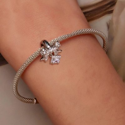 Hạt Charm Bạc Nữ đính đá CZ Hình Chiếc Nơ Sienna LILI 088969 3