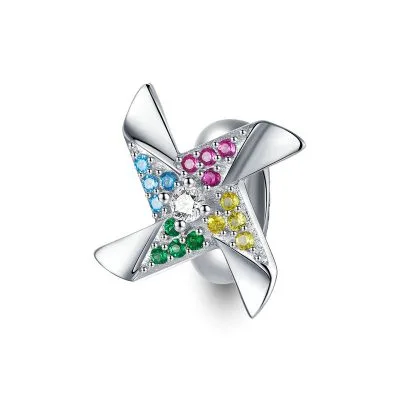 Hạt Charm Bạc Nữ đính đá CZ Hình Chong Chóng Lena LILI 089434 1