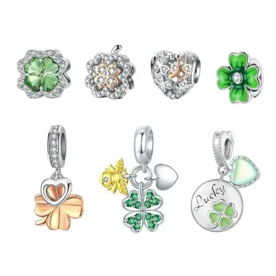 Hạt Charm Bạc Nữ đính đá CZ Hình Cỏ 4 Lá Antonella LILI 088621 18