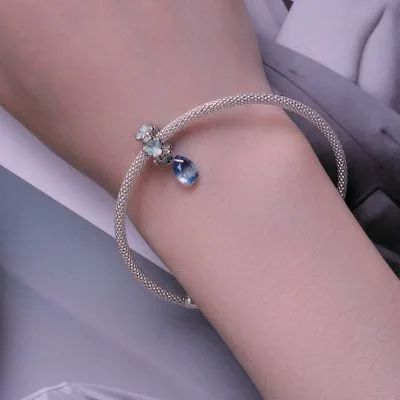 Hạt Charm Bạc Nữ đính đá CZ Hình Cỏ 4 Lá Và Giọt Nước Arabella LILI 089338 2